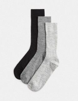 3pk Lambswool Rich Socks