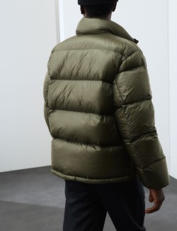 Puffer bunda se stojáčkem, peřím a prachovým peřím