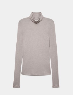 Wool Touch Layering Slim Roll Neck Top