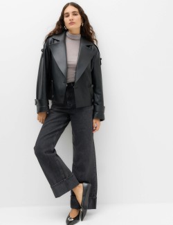 Wool Touch Layering Slim Roll Neck Top