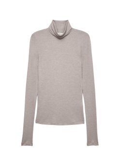 Wool Touch Layering Slim Roll Neck Top