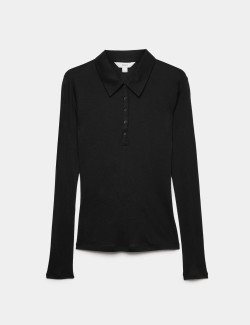 Wool Touch Layering Slim Collared Polo Shirt