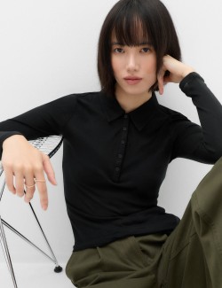 Wool Touch Layering Slim Collared Polo Shirt