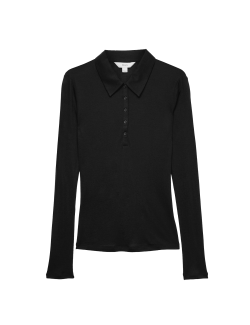 Wool Touch Layering Slim Collared Polo Shirt