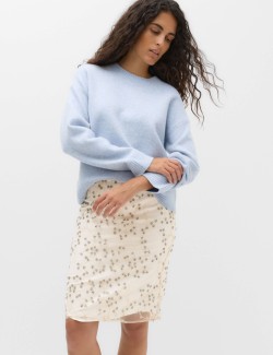 Embellished Knee Length Skirt