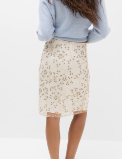 Embellished Knee Length Skirt