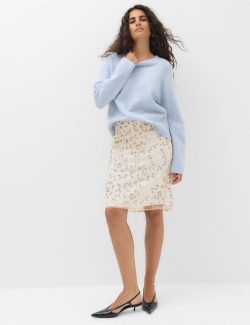 Embellished Knee Length Skirt