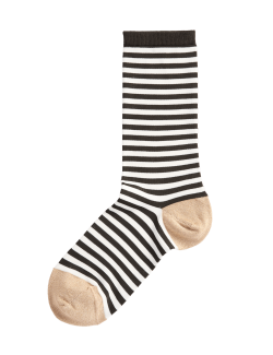 Rayon Striped Ankle High Socks