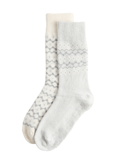 Balení 2 párů domácích ponožek se vzorem Fair Isle