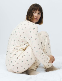 Soft Touch Patterned Revere Pyjama Set