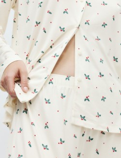 Soft Touch Patterned Revere Pyjama Set