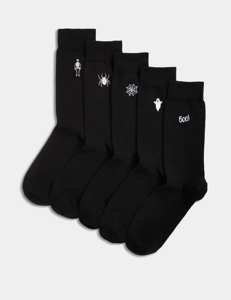 5pk Cool & Fresh™ Halloween Cotton Rich Socks