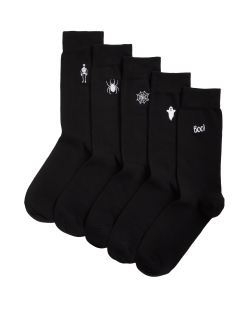 5pk Cool & Fresh™ Halloween Cotton Rich Socks