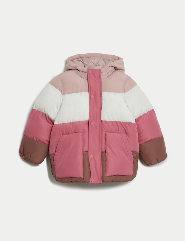 Colour Block Padded Coat (2-8 Yrs)