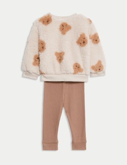 Borg Bear Top & Leggings Outfit (0-3 Yrs)