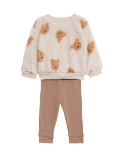 Borg Bear Top & Leggings Outfit (0-3 Yrs)