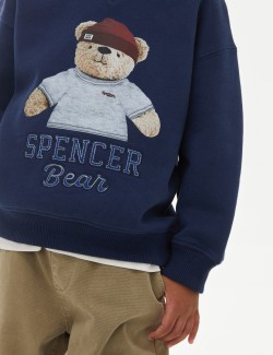 Mikina s motivem Spencer Bear™, s vysokým podílem bavlny (2–8 let)