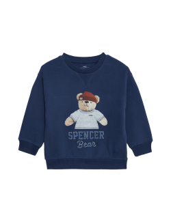 Mikina s motivem Spencer Bear™, s vysokým podílem bavlny (2–8 let)