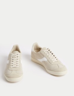 Suede Lace Up Side Detail Trainers