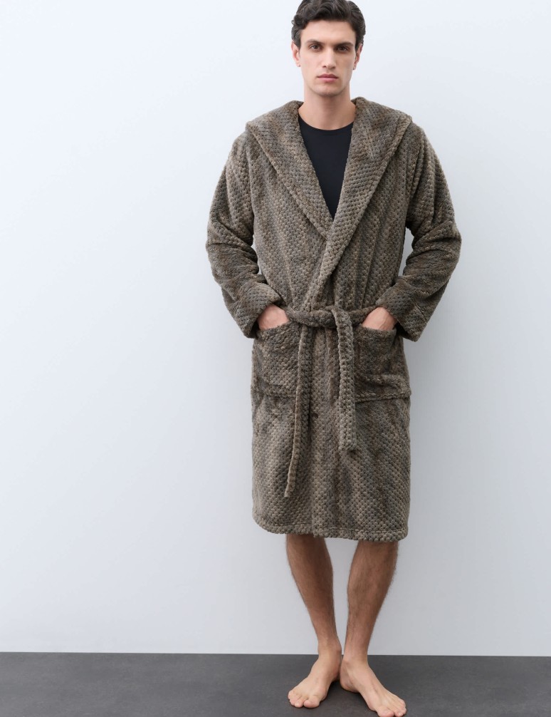 Fleece Textured Dressing Gown