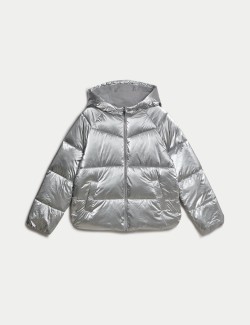 Metallic Hooded Padded Coat (6-16 Yrs)