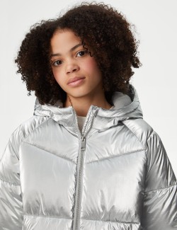 Metallic Hooded Padded Coat (6-16 Yrs)