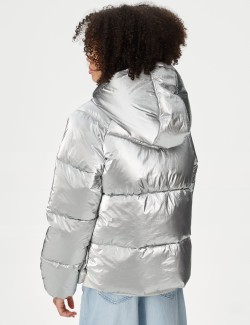 Metallic Hooded Padded Coat (6-16 Yrs)