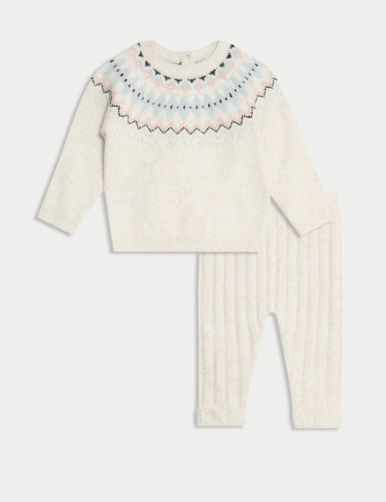 2pc Fair Isle Knitted Outfit (0-3 Yrs)