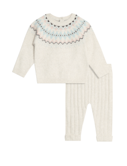 2pc Fair Isle Knitted Outfit (0-3 Yrs)