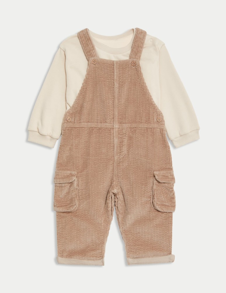 2pc Corduroy Dungarees Outfit (0-3 Yrs)