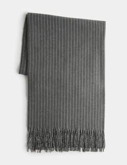 Pinstripe Tassel Scarf