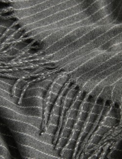 Pinstripe Tassel Scarf