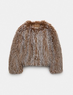 Faux Fur Tipped Short Jacket