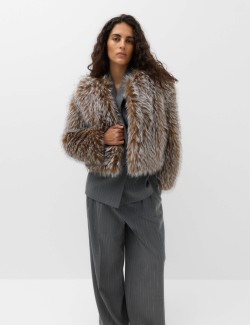 Faux Fur Tipped Short Jacket