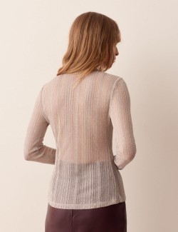 Shimmer Knitted Long Sleeve Shirt