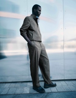 Relaxed Fit Boucle Textured Smart Trousers