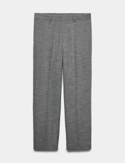Relaxed Fit Boucle Textured Smart Trousers