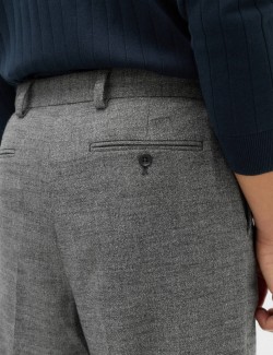 Relaxed Fit Boucle Textured Smart Trousers