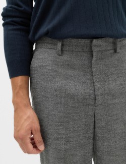 Relaxed Fit Boucle Textured Smart Trousers