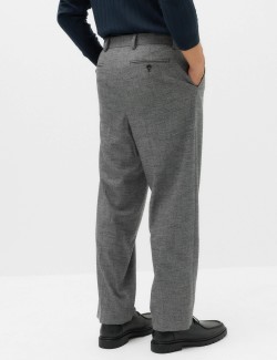 Relaxed Fit Boucle Textured Smart Trousers