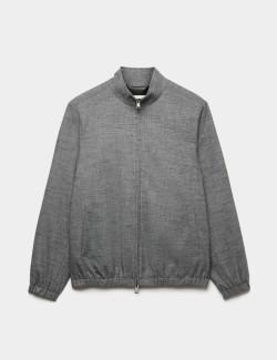 Regular Fit Textured Funnel Neck Suit Jacket