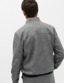 Regular Fit Textured Funnel Neck Suit Jacket