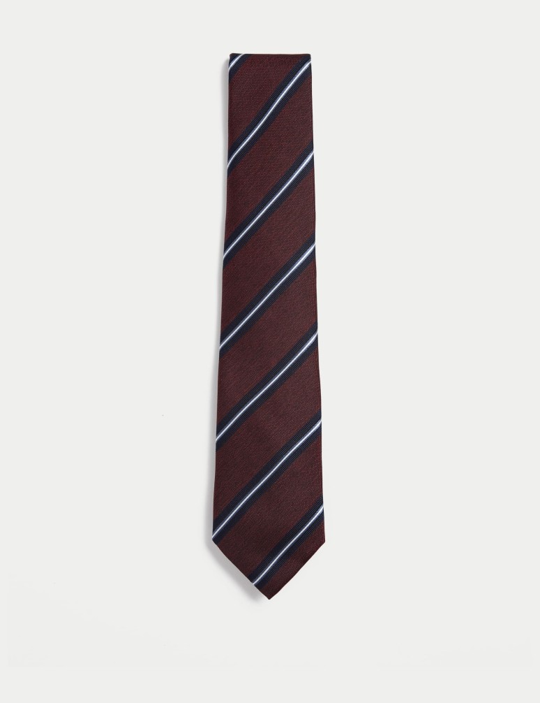 Striped Pure Silk Tie