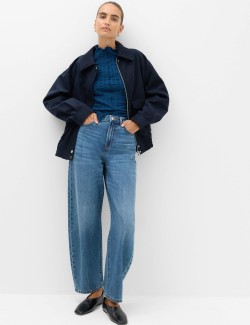 Long Sleeve Funnel Neck Textured Top