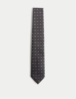 Slim Herringbone Foulard Tie