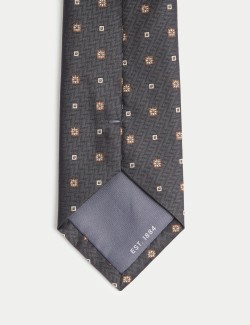 Slim Herringbone Foulard Tie