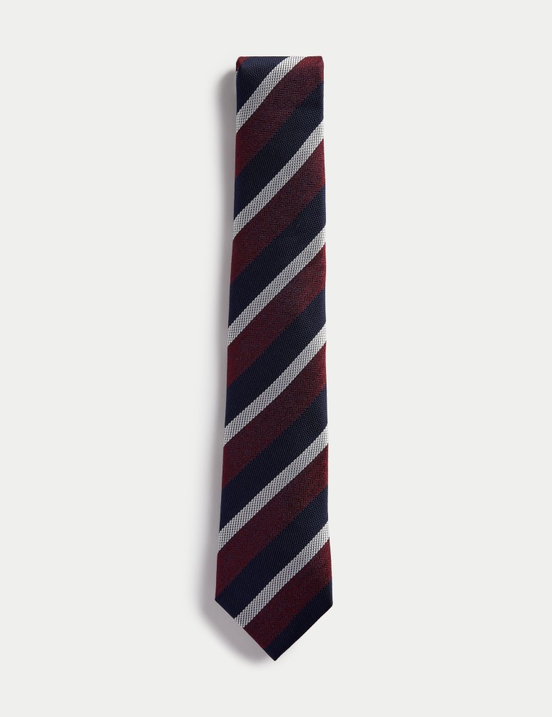 Striped Pure Silk Tie