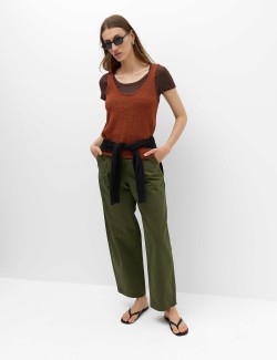 Pure Cotton Barrel Leg trouser