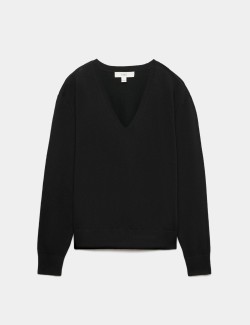 V Neck Relaxed Jumper with Wool