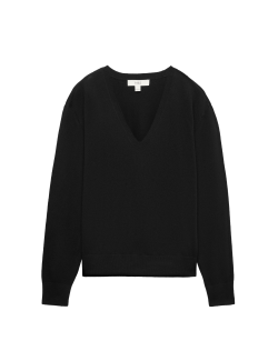 V Neck Relaxed Jumper with Wool